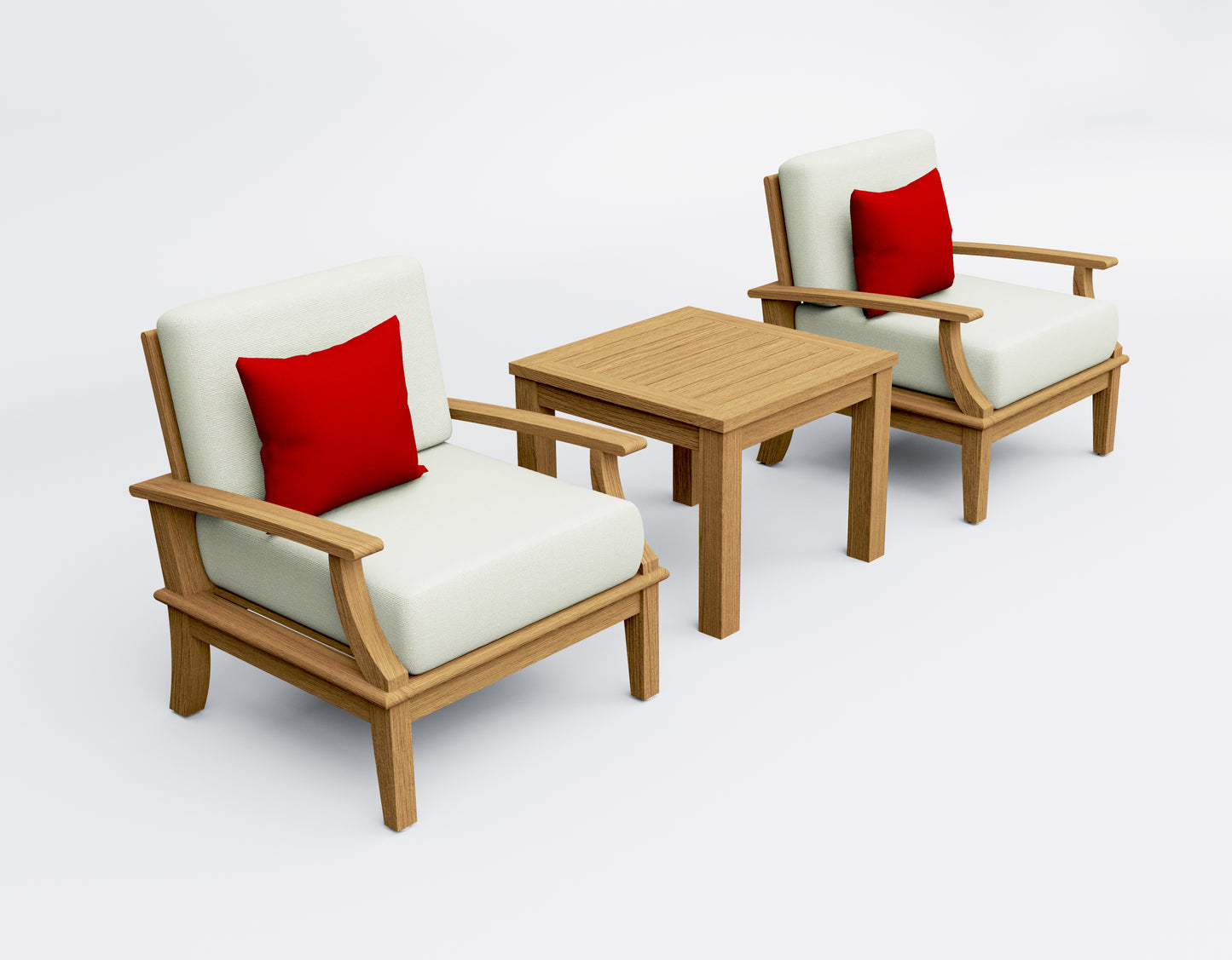 3 Piece Somer Lounge Set: 2 Somer Lounge Chairs with Madras Side Table
