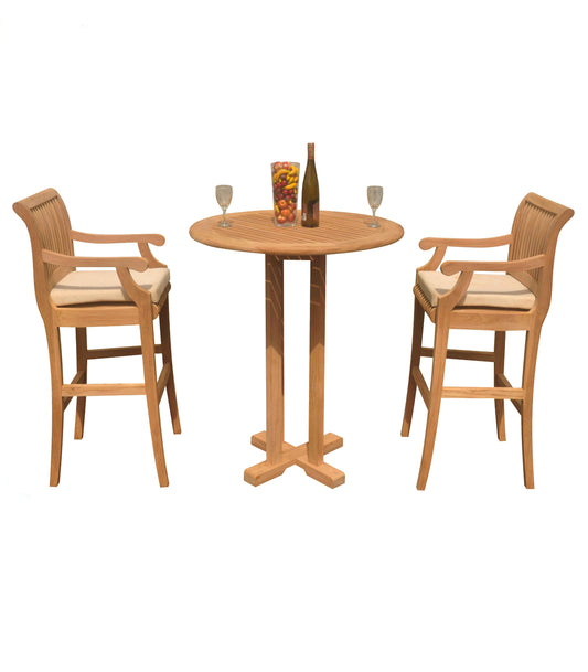 Giva Bar Set - 36" Round Table with Arm Chairs