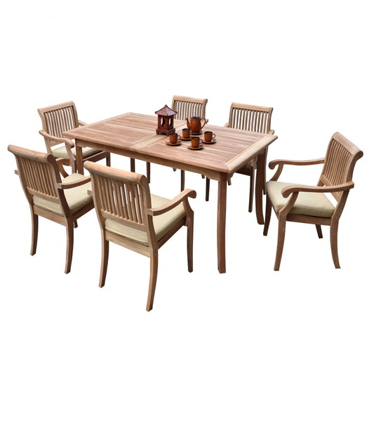 71" Rectangle Table with 6 Arbor Arm Chairs