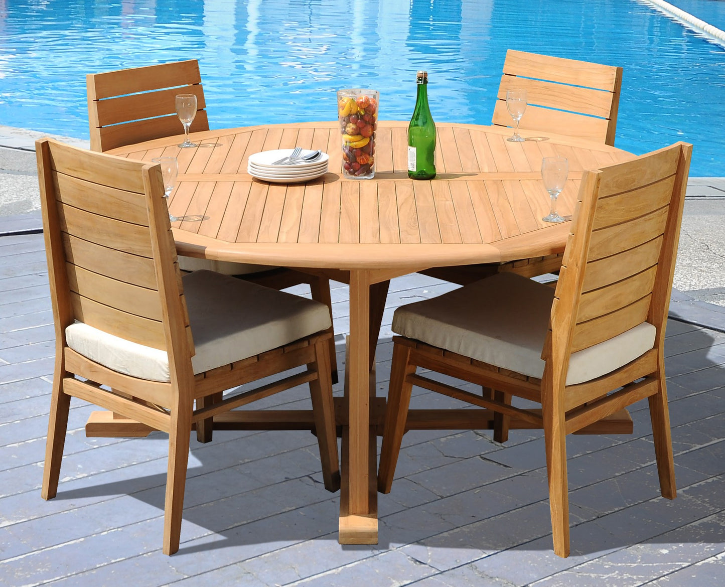 72" Round Table with Charleston Chairs
