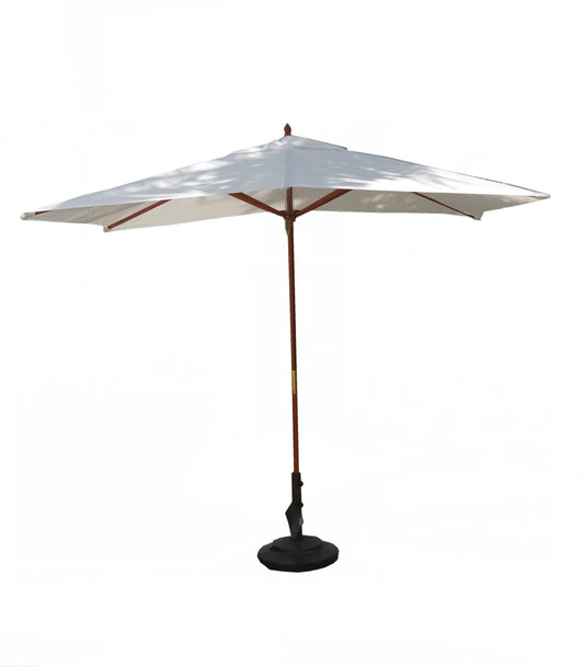 10 Feet Teakwood Rectangle Patio Umbrella with Sunbrella Canopy