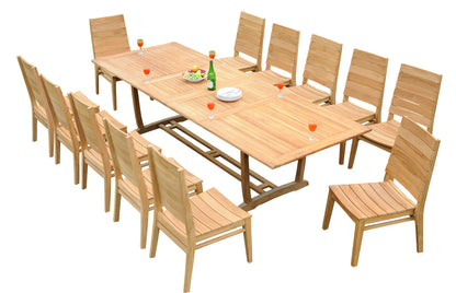 117" Rectangle Table with Trestle Legs and Charleston Chairs