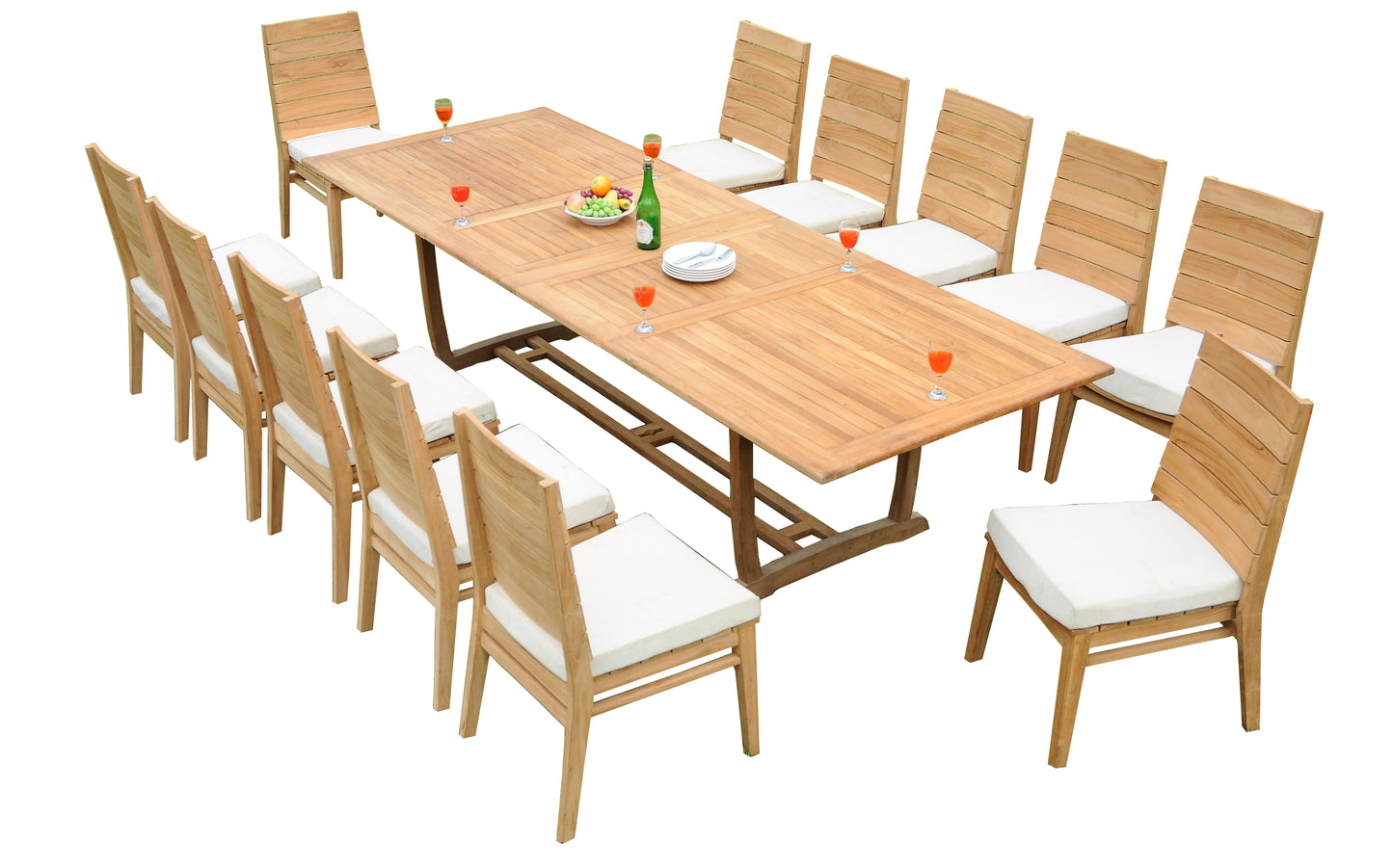 117" Rectangle Table with Trestle Legs and Charleston Chairs