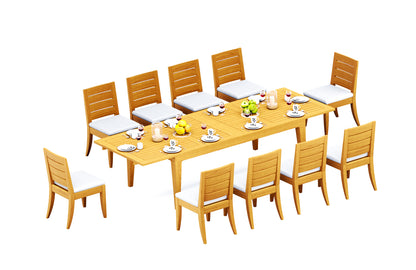 122" Caranas Dining Table with Atnas Armless Chairs