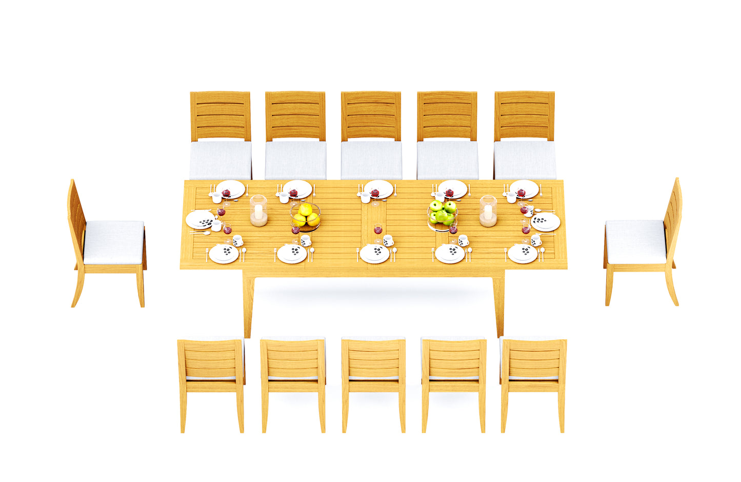 122" Caranas Dining Table with Atnas Armless Chairs