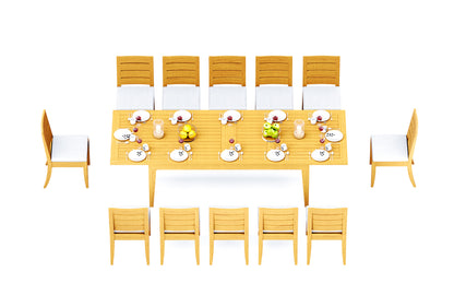 122" Caranas Dining Table with Atnas Armless Chairs