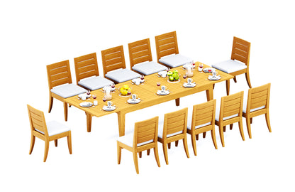 122" Caranas Dining Table with Atnas Armless Chairs