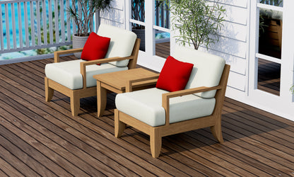 3 Piece Atnas Lounge Set: 2 Atnas Lounge Chairs with Side Table