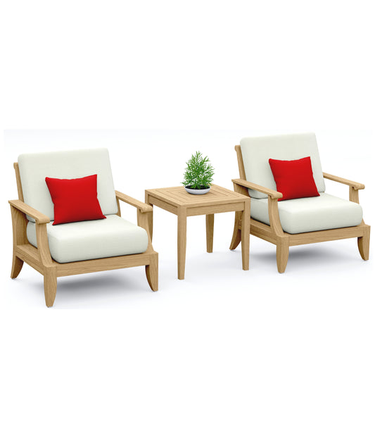 3 Piece Lagos Lounge Set: 2 Lagos Lounge Chairs with Noida Square Side Table