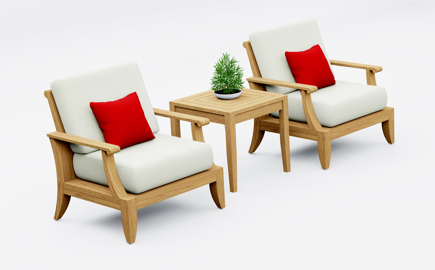 3 Piece Lagos Lounge Set: 2 Lagos Lounge Chairs with Noida Square Side Table