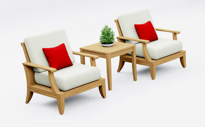 3 Piece Lagos Lounge Set: 2 Lagos Lounge Chairs with Noida Square Side Table