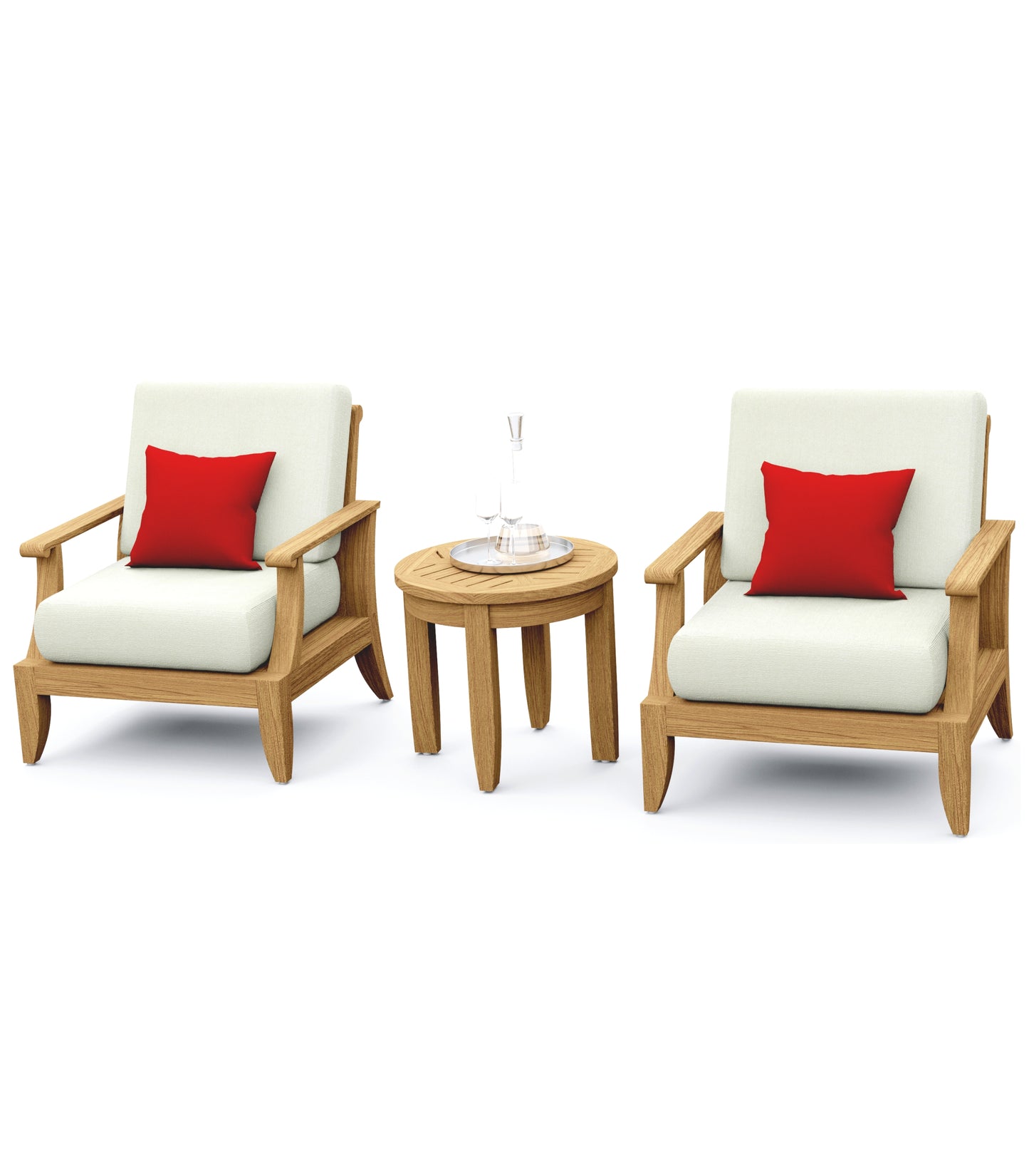 3 Piece Lagos Lounge Set: 2 Lagos Lounge Chairs with Noida Round Side Table