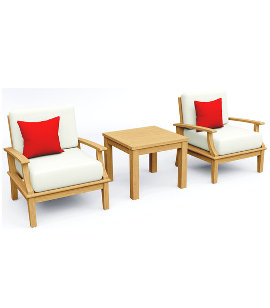 3 Piece Somer Lounge Set: 2 Somer Lounge Chairs with Madras Side Table