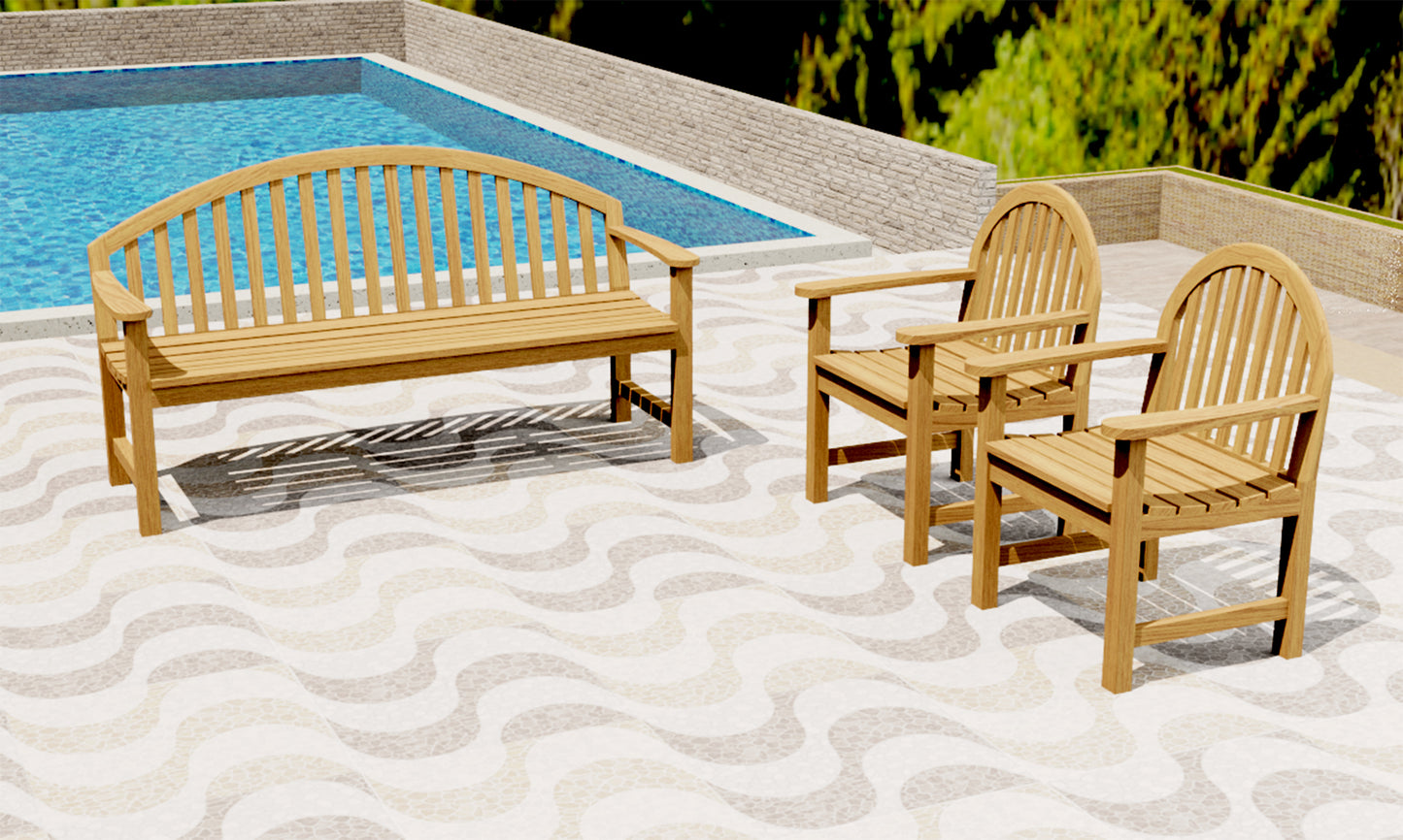 Giverny Chairs and Bench Set