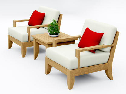 3 Piece Atnas Lounge Set: 2 Atnas Lounge Chairs with Side Table