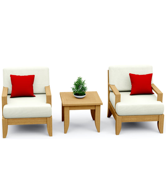 3 Piece Atnas Lounge Set: 2 Atnas Lounge Chairs with Side Table