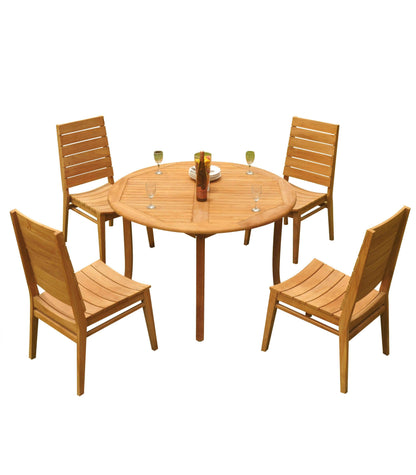 48 Fixed Round Table with 4 Charleston Chairs