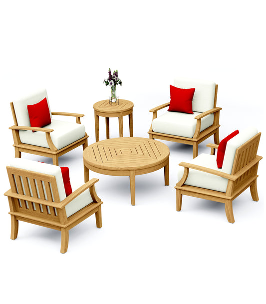 6 Piece Somer Lounge Set: Somer Lounge Chairs, Round Coffee Table and Side Table