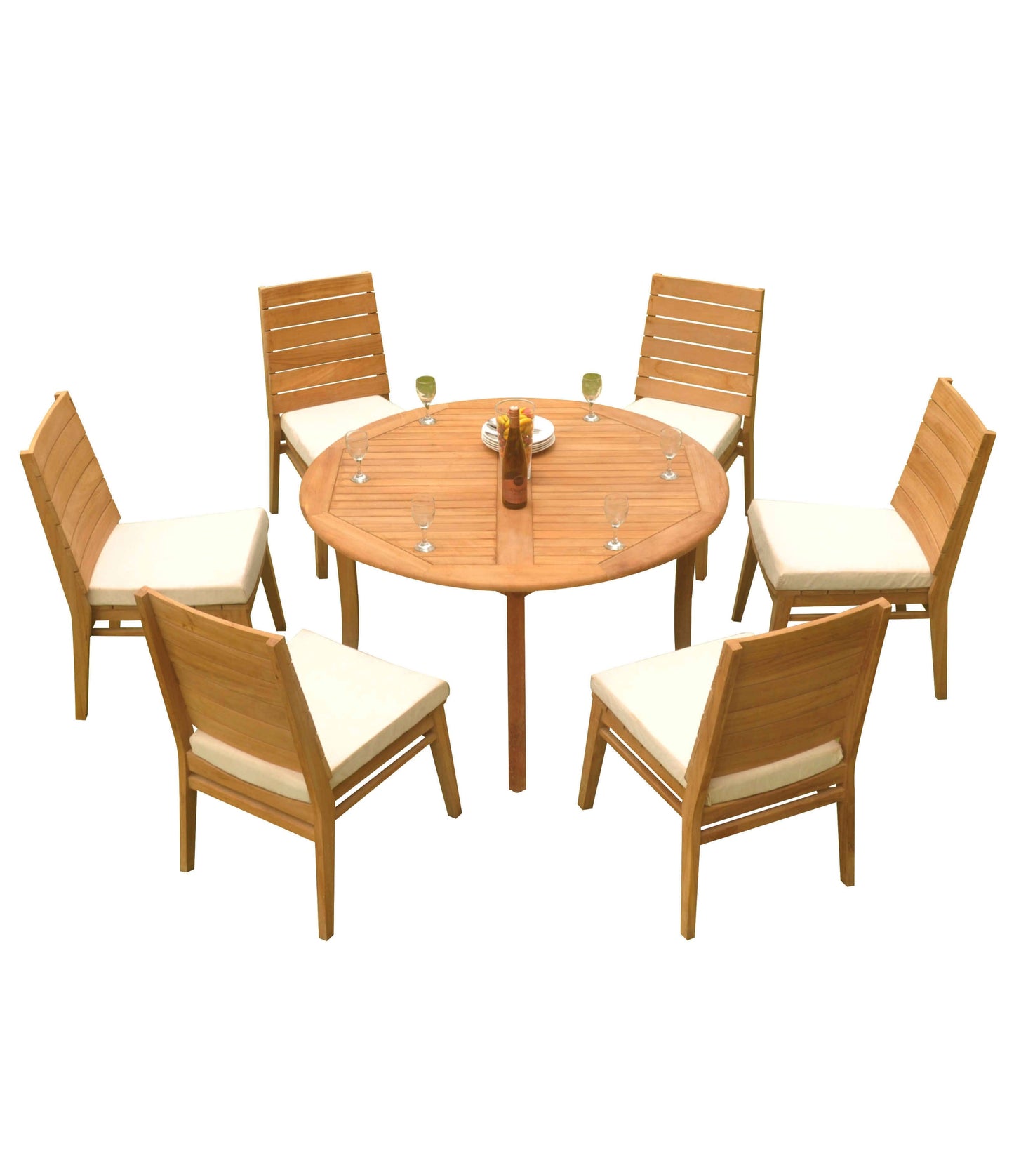 52" Round Table and with 4 Charleston Armless Chairs