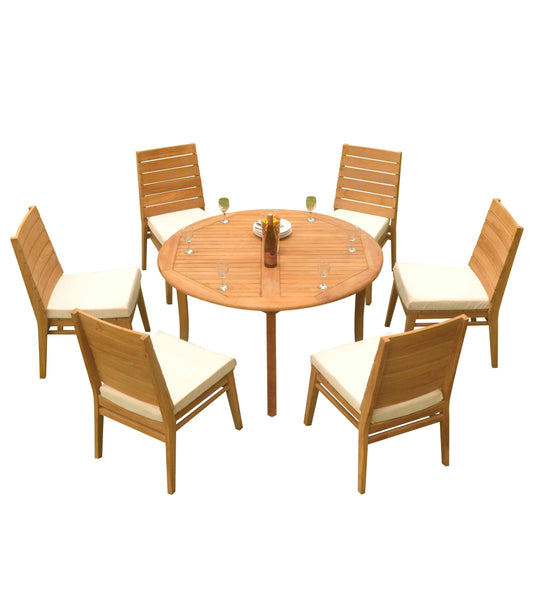 52" Round Table and with 4 Charleston Armless Chairs
