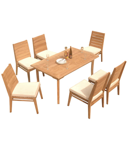 60" Rectangle Table with 6 Charleston Armless Chairs