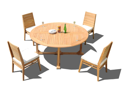 60" Round Table with 6 Charleston Armless Chairs