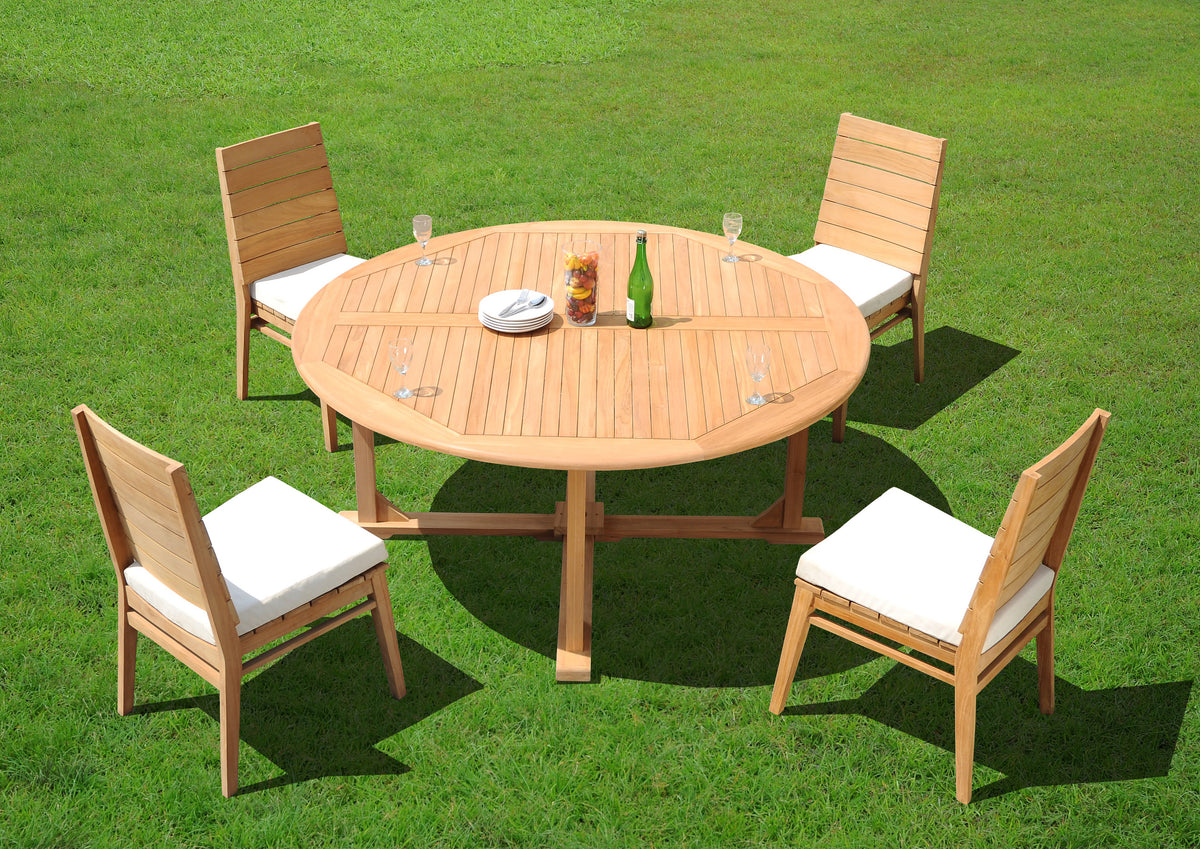 60" Round Table with 6 Charleston Armless Chairs