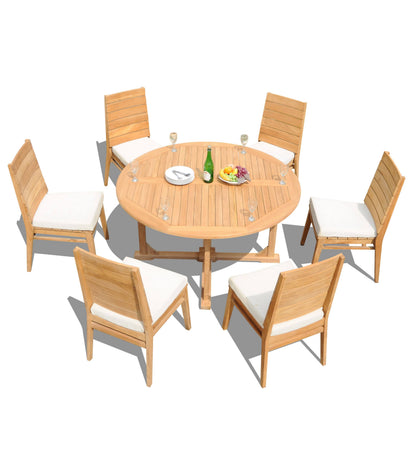 60" Round Table with 6 Charleston Armless Chairs