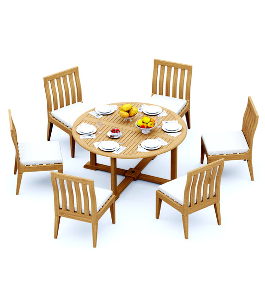 60" Round Table with 6 Caranas Armless Chairs
