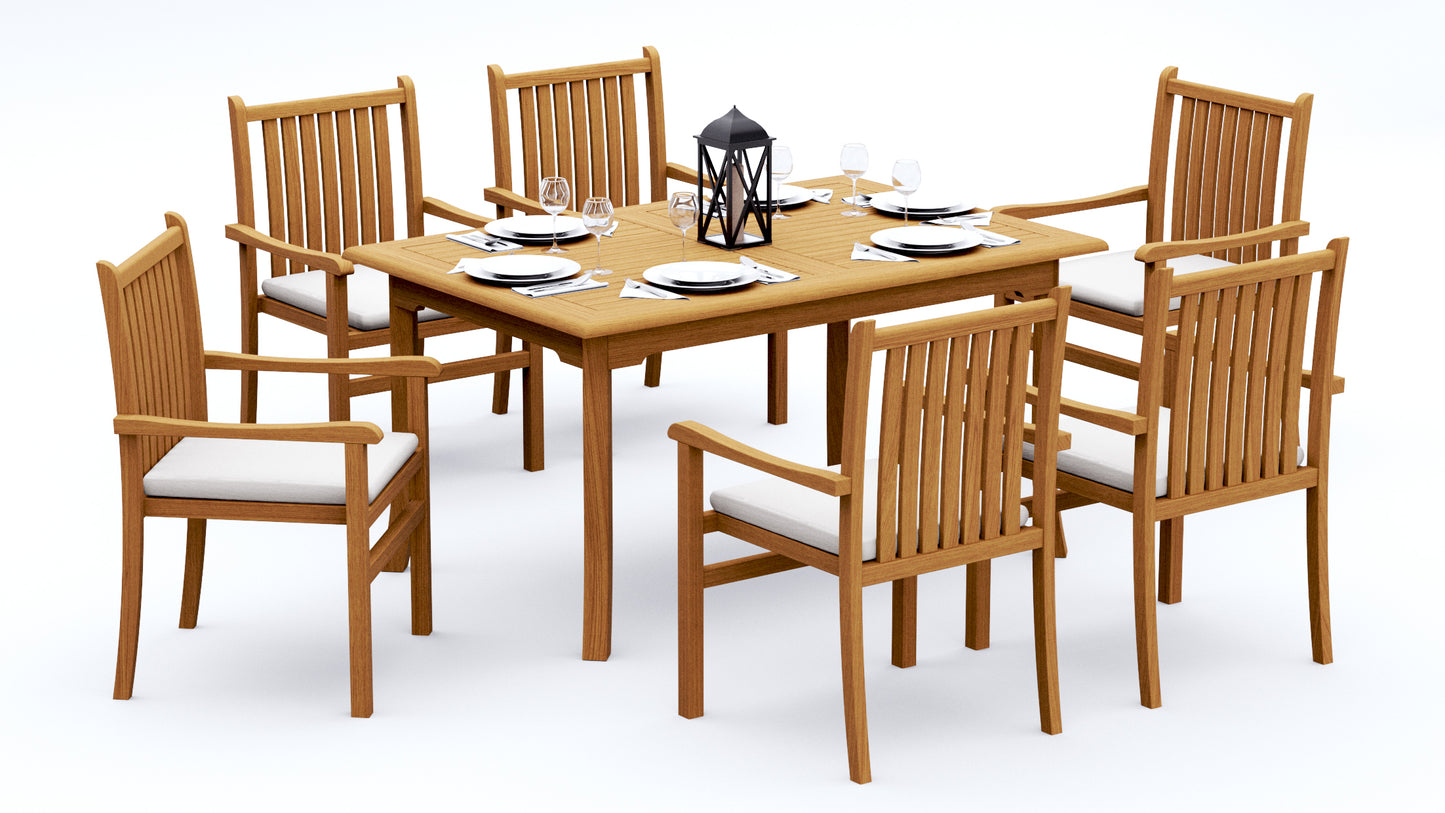 60" Rectangle Table with 6 Cahyo Chairs