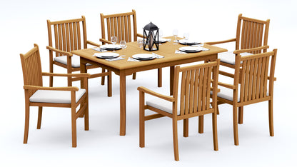 60" Rectangle Table with 6 Cahyo Chairs