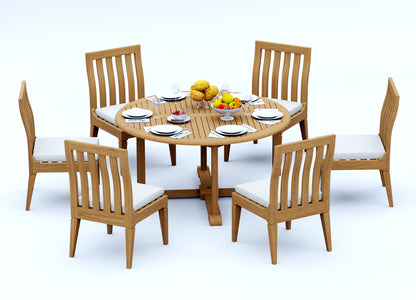 60" Round Table with 6 Caranas Armless Chairs