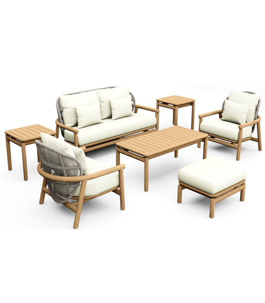 7 Piece Fensee Lounge Set: Sofa, Lounge chairs with Accent tables and Ottoman