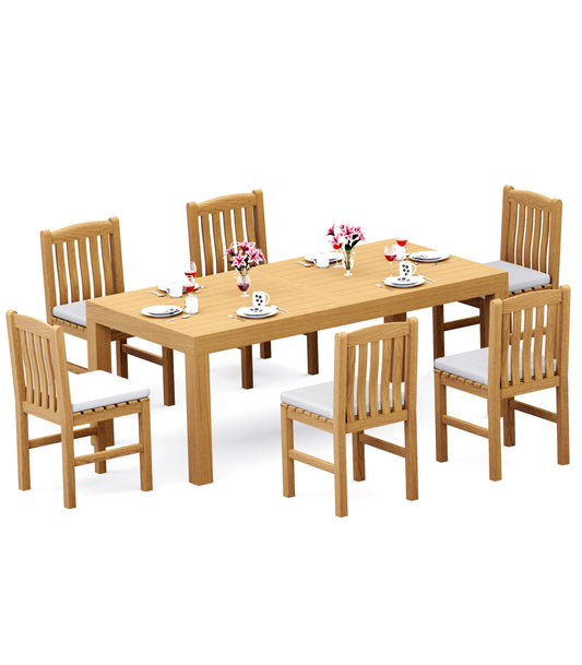 86" Canberra Table with Devon Armless Chairs