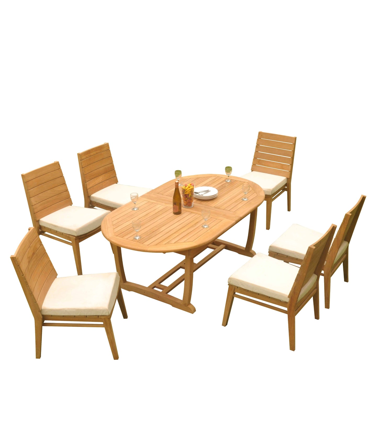 94" Oval Table with Trestle Legs and Charleston Chairs