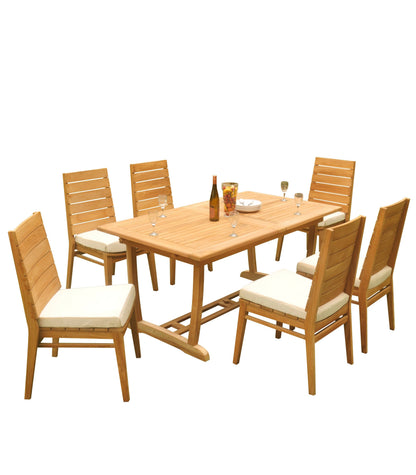94" Rectangle Table with Trestle Legs and Charleston Chairs
