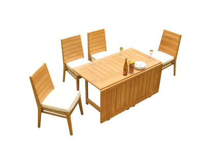 60" Square Butterfly Table with Charleston Armless Chairs