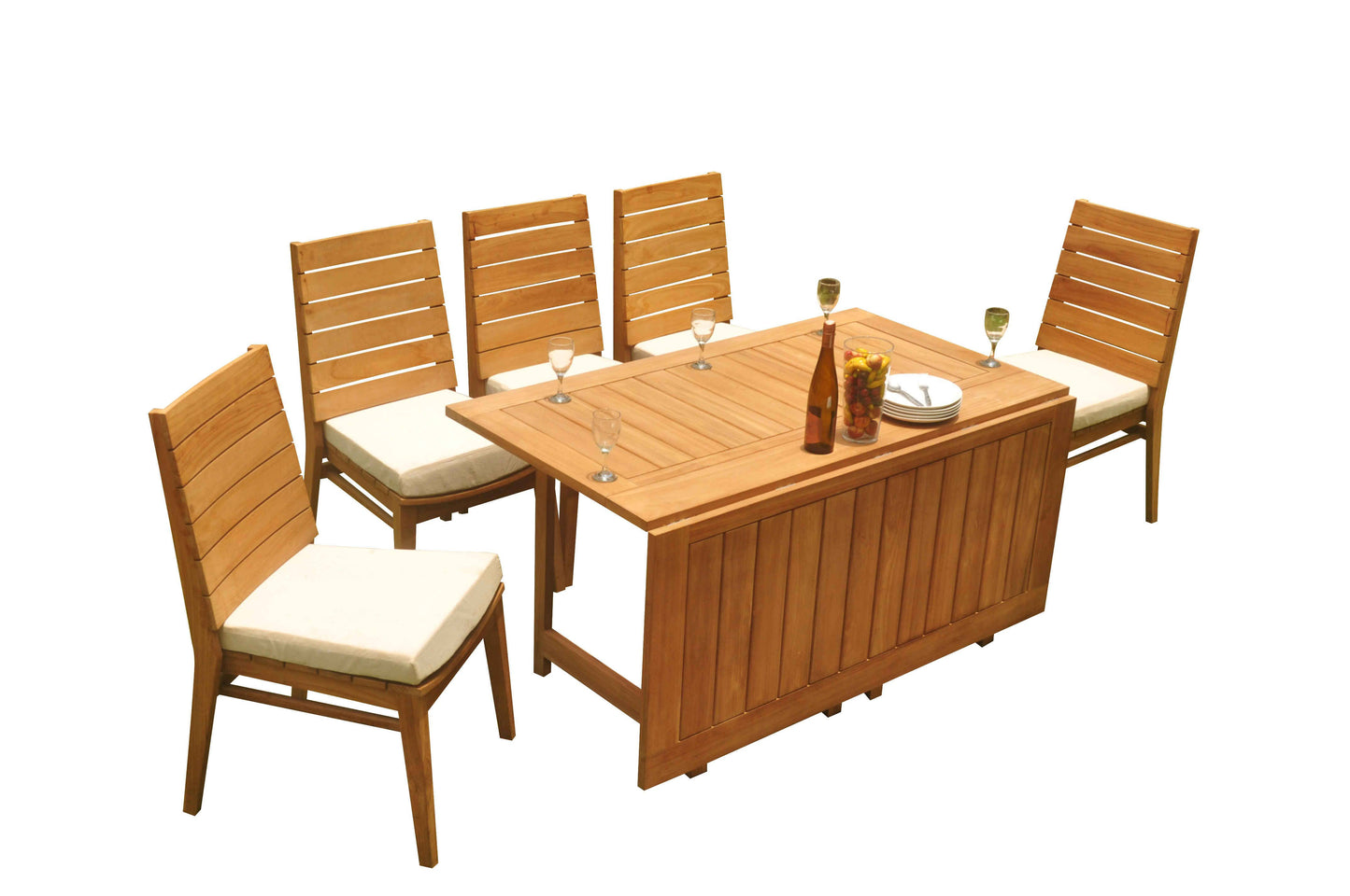 60" Square Butterfly Table with Charleston Armless Chairs