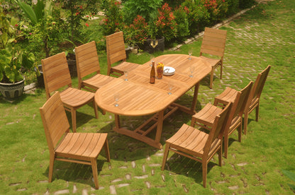 94" Oval Table with Trestle Legs and Charleston Chairs