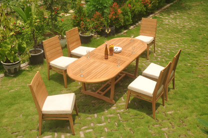 94" Oval Table with Trestle Legs and Charleston Chairs