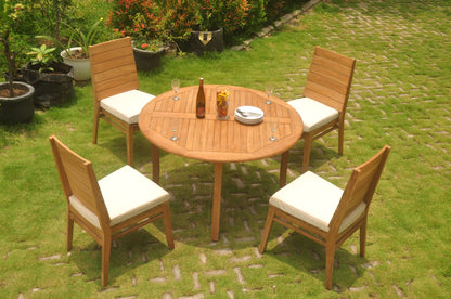 52" Round Table and with 4 Charleston Armless Chairs