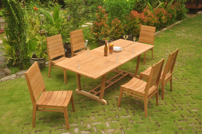 94" Rectangle Table with Trestle Legs and Charleston Chairs