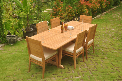 94" Rectangle Table with Trestle Legs and Charleston Chairs