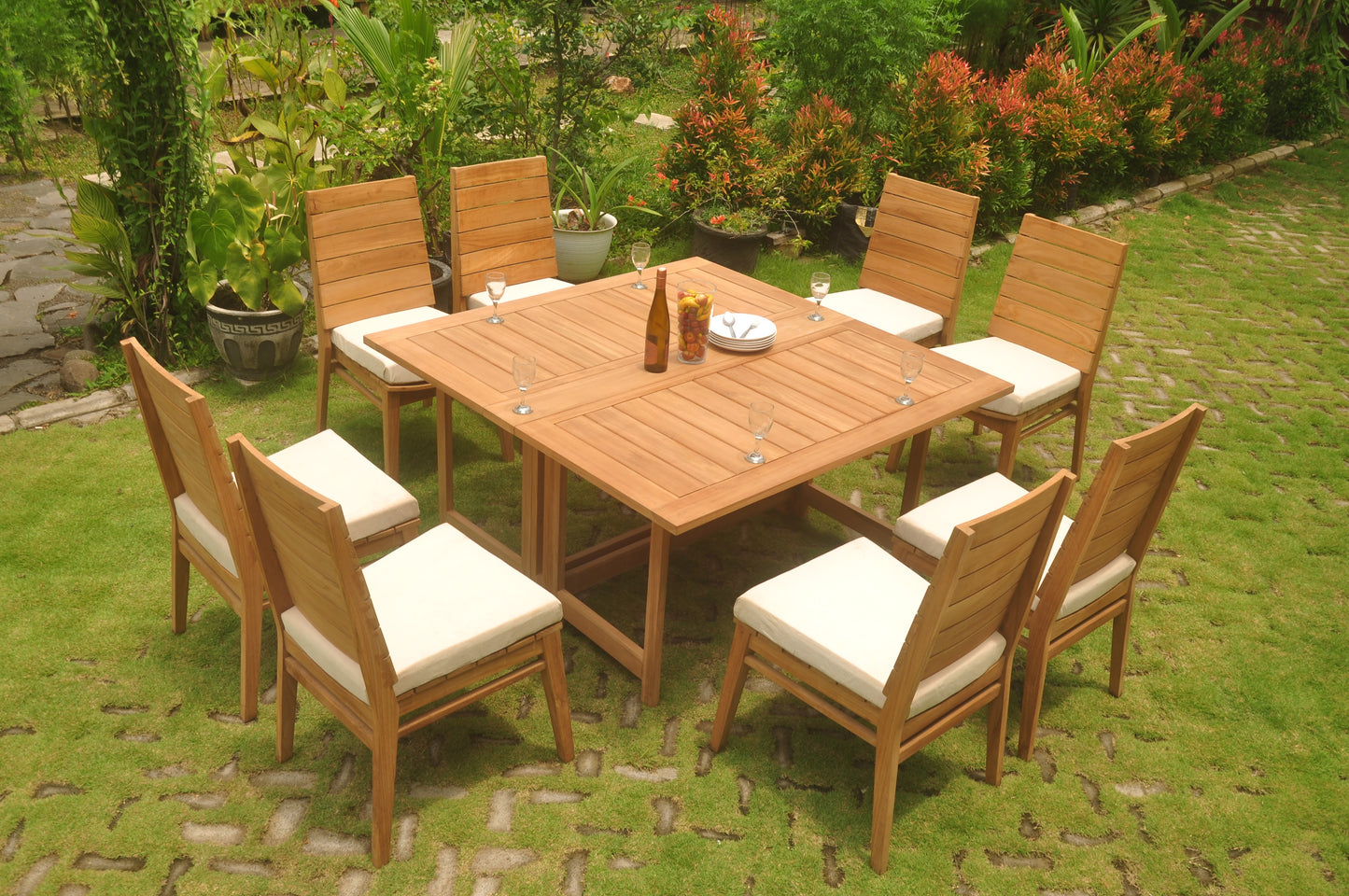 60" Square Butterfly Table with Charleston Armless Chairs