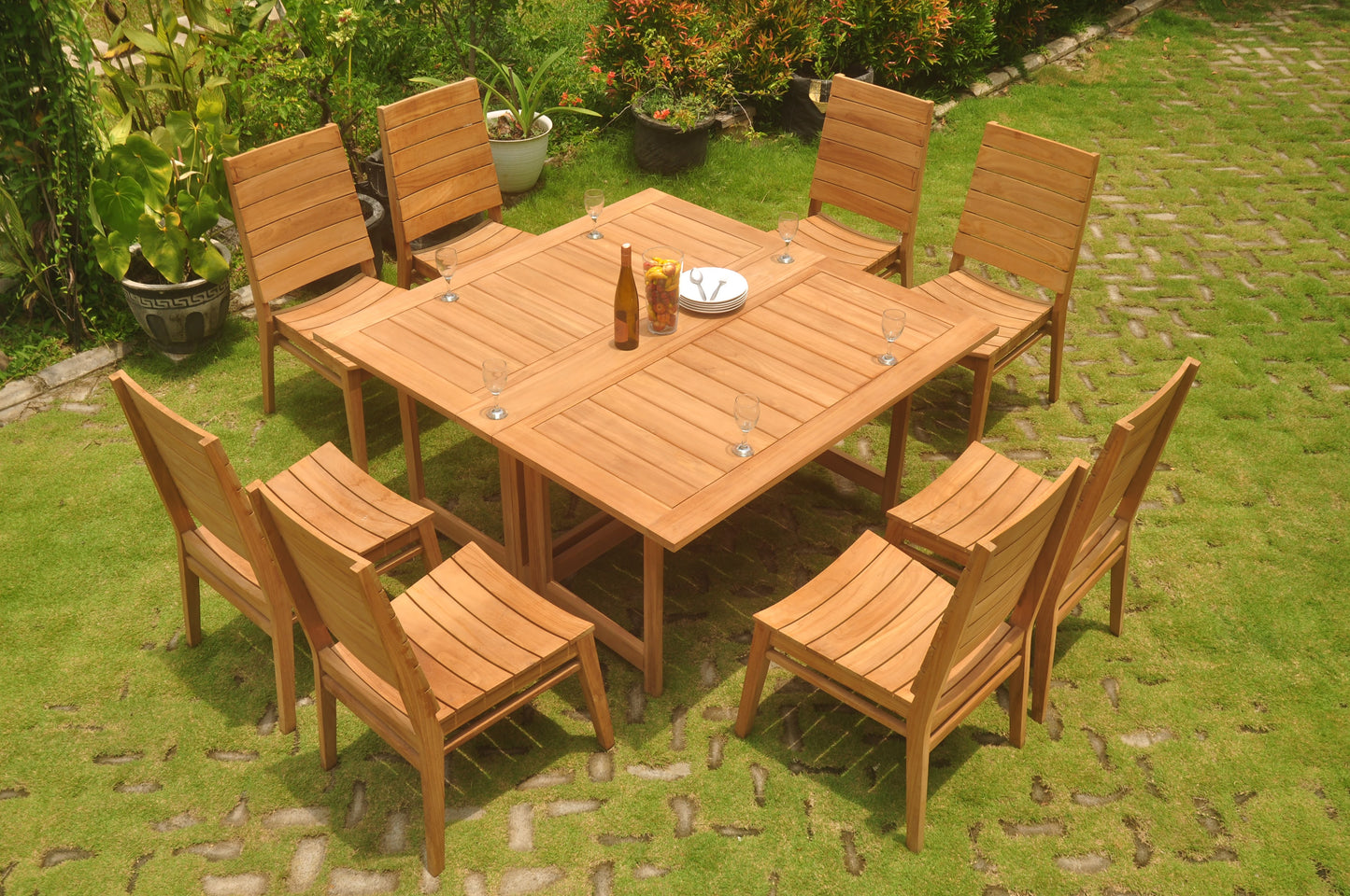 60" Square Butterfly Table with Charleston Armless Chairs