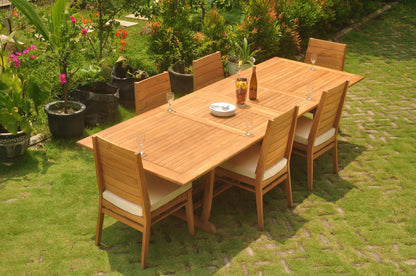 117" Rectangle Table with Trestle Legs and Charleston Chairs