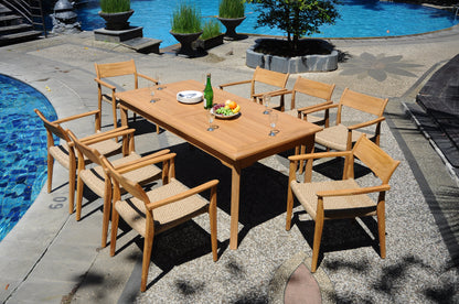 71" Rectangle Table with 6 Amilo Arm Chairs