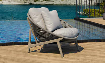 Robas Lounge Arm Chair - Weathered Teak