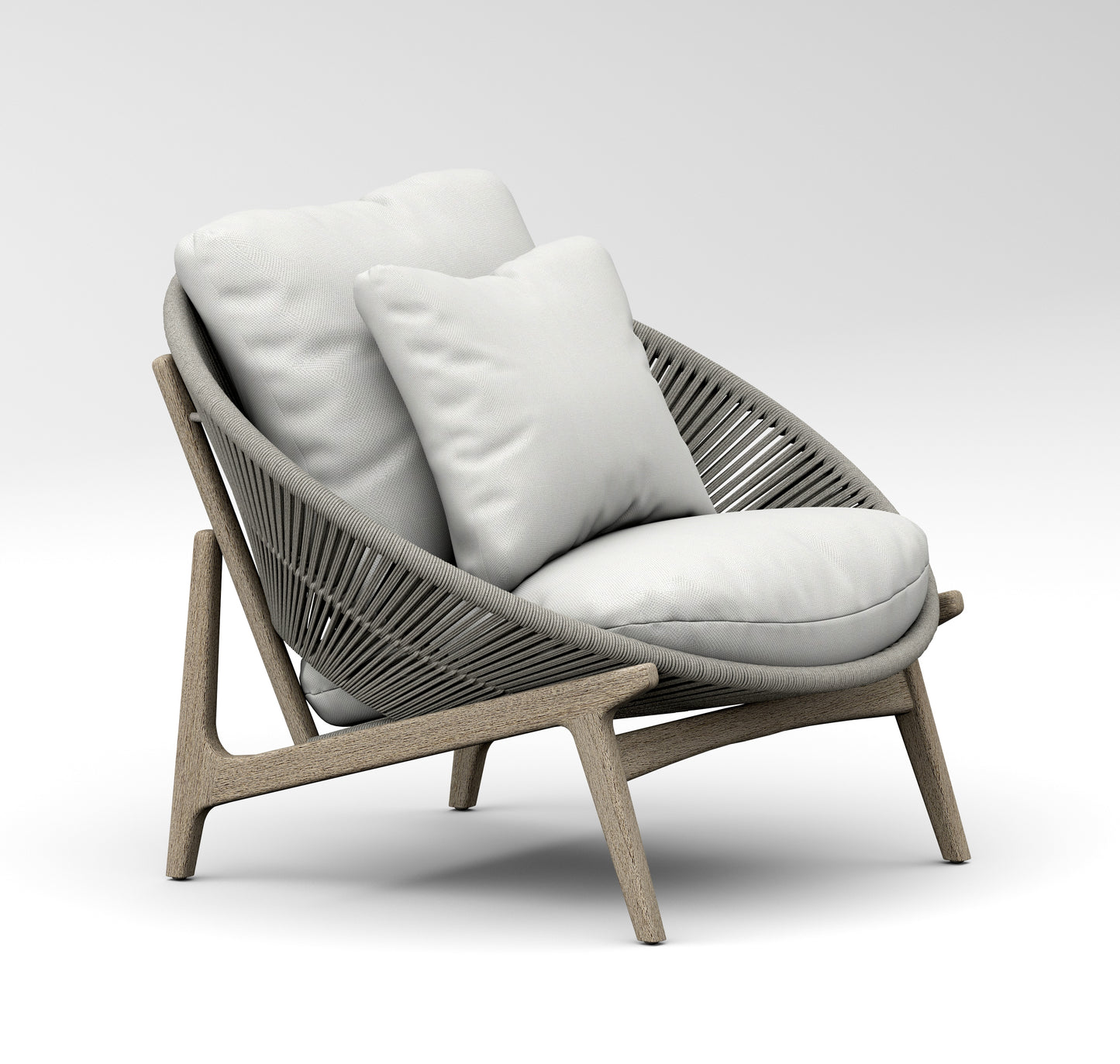 Robas Lounge Arm Chair - Weathered Teak