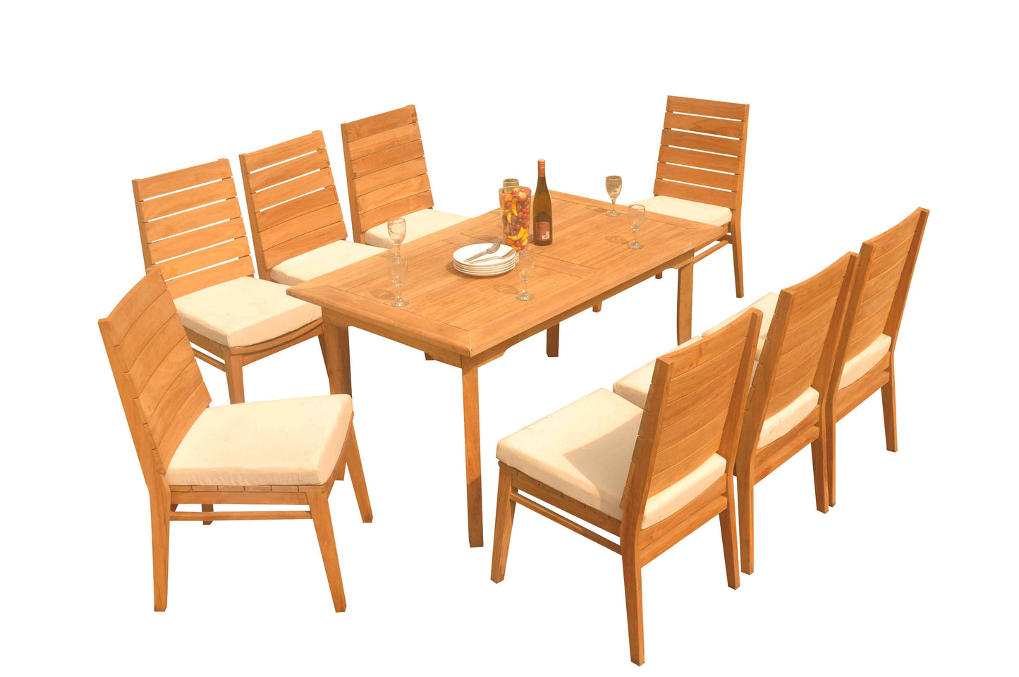 60" Rectangle Table with 6 Charleston Armless Chairs